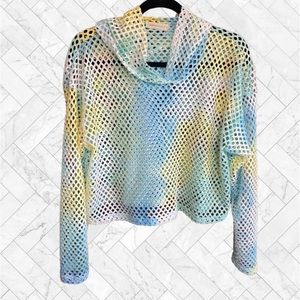 Hooded Fishnet Crop Top